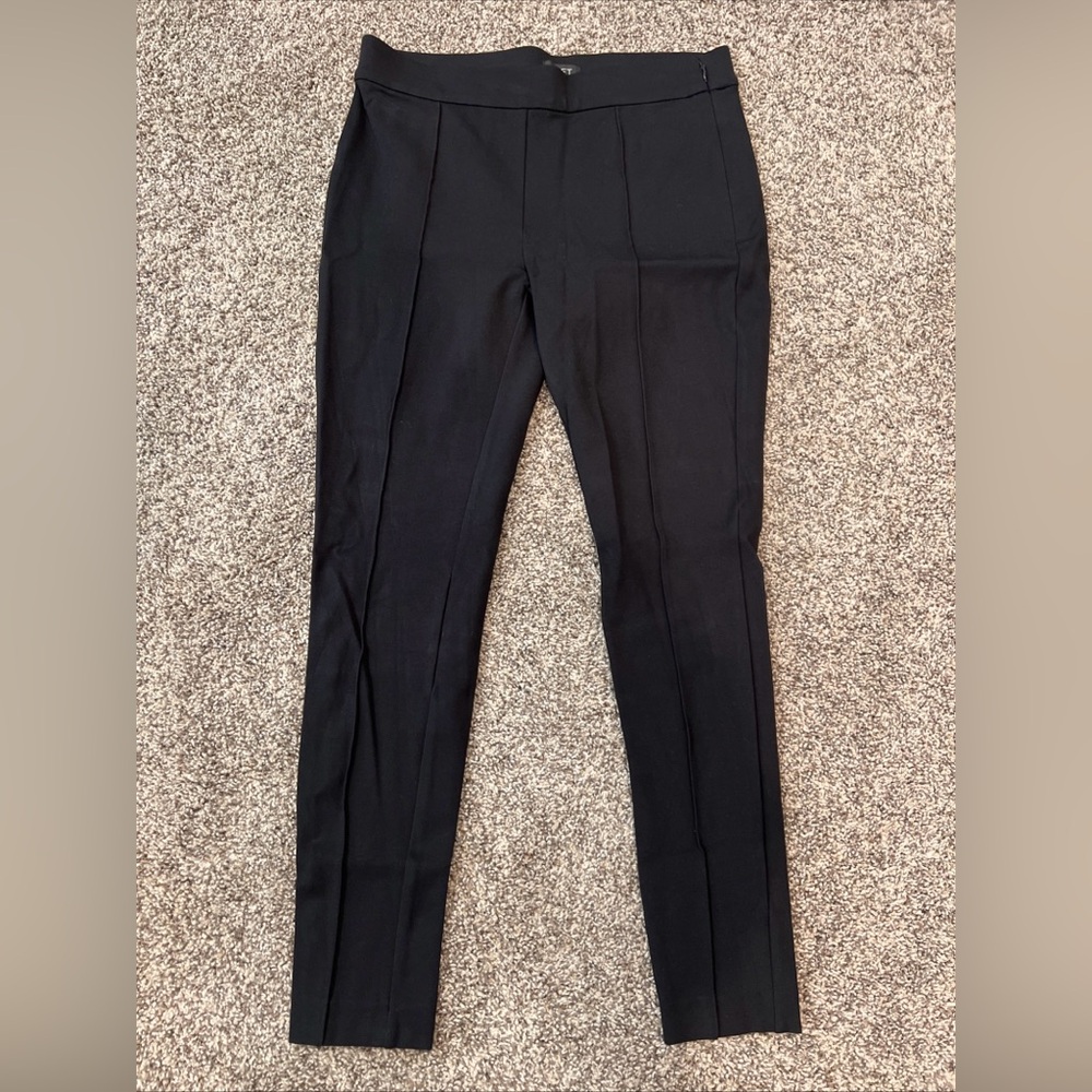 Ann Taylor Loft Women’s Black Structured Leggings With Side Waist Zipper Small